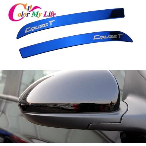Color My Life Stainless Steel Car Rearview Mirror Decoration Trim Rear View Mirror Cover Sticker for Chevrolet Cruze 2009 - 2014