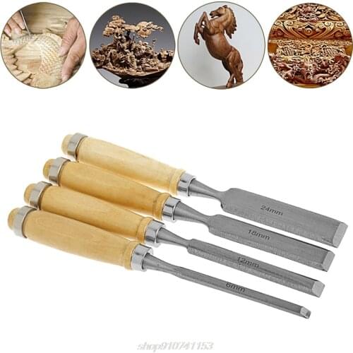 4Pcs/Set Wood Sculpture Flat Chisel DIY Woodworking Hand Tool D25 20 Dropshipping