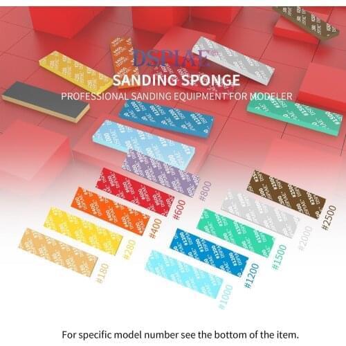 DSPIAE #180~#2500 5mm Thick Sanding Sponge Professional Sanding Equipment For Modeler
