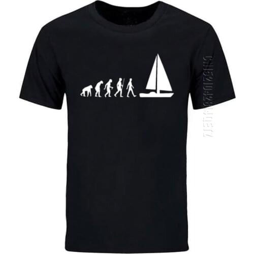 Evolution Sail Boat T-Shirt Men Summer Style Cotton Oversized O Neck T Shirt Funny Tee Mans Tops Fashion Clothing