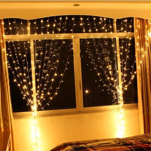3x3m 6x3m Window Curtain String Lights Bedroom Wedding Holiday Party Wall Icicle Light Christmas Fairy String Lights