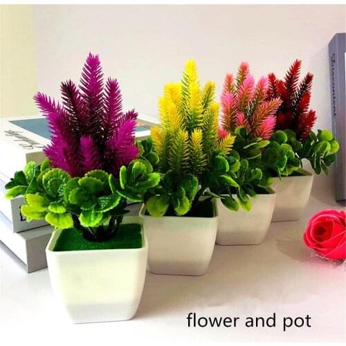 Artificial Potted Simulation Flower Bonsai Fake Plant Small Potted Grass Home Decoration Desk Table Ornament Fake Plants