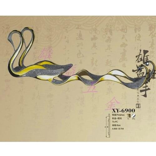 Chinese luxury craft door handle large glass door solid wood door handle antique European handle extravagant swan