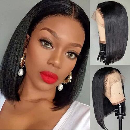 Short Bob Human Hair Lace Front Wigs for Black Women 13x4x1 Lace Frontal Wigs 100% Unprocessed Brazilian Virgin Human Hair