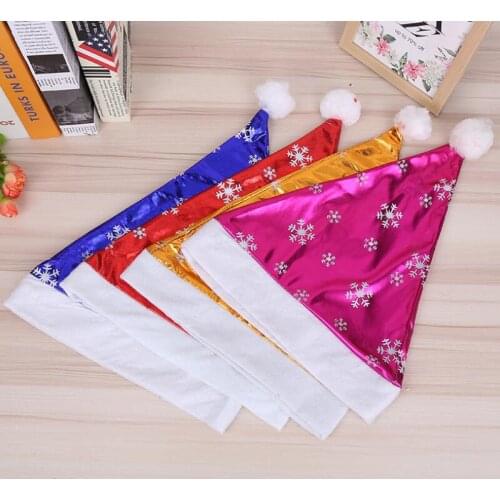 Creative Christmas Decoration Snowflake Non Woven Santa Claus Hat Christmas Cosplay Costume Hats LX8739