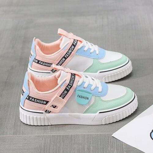 2021 New Low-Cut Color Matching Flat White Shoes Fashion Casual Sports Shoes Womens Shoes Sneakers Vulcanized Shoes 35-40