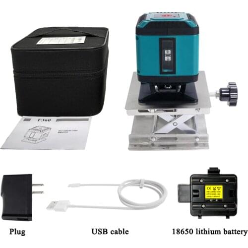 XEAST Mini Portable 3D Green 5 Lines (4 H and 1 V) Self-Leveling 360 Degree line Laser Level Measuring for floor leveling check