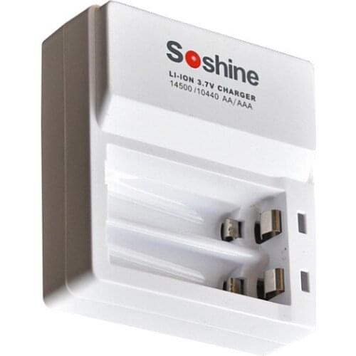 Soshine Hot Selling Intelligent Lithium Ion Battery Charger for Li-ion 14500/AA 10440/AAA (3.7V) AC