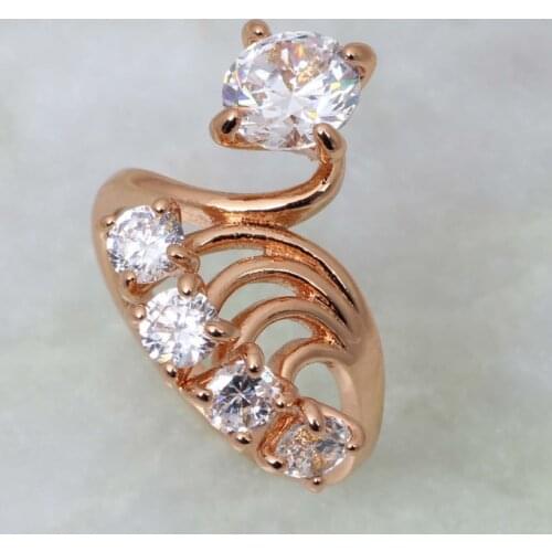 Trendy rings Rose gold color top quality make with genuine Austrian crystals fashion jewelry size 5.5 6 9 AR029