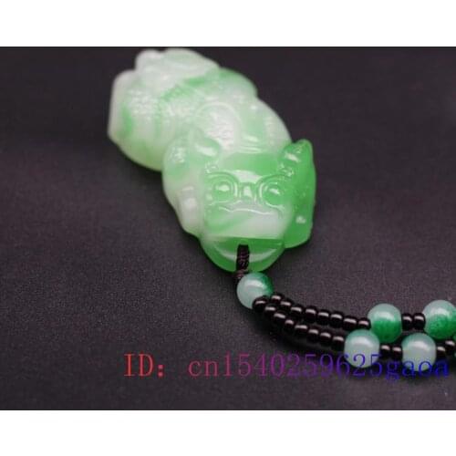 Jade Pixiu Pendant Lucky Necklace Amulet White Green Men Hand-Carved Jewelry Gifts Fashion Chinese Jadeite Women Natural Charm