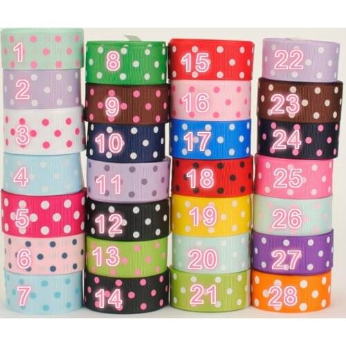 New arrivals 5 yards / 10 yards 7/8 "22mm Colorful polka Dots printed grosgrain ribbon kids hairbow Free shipping