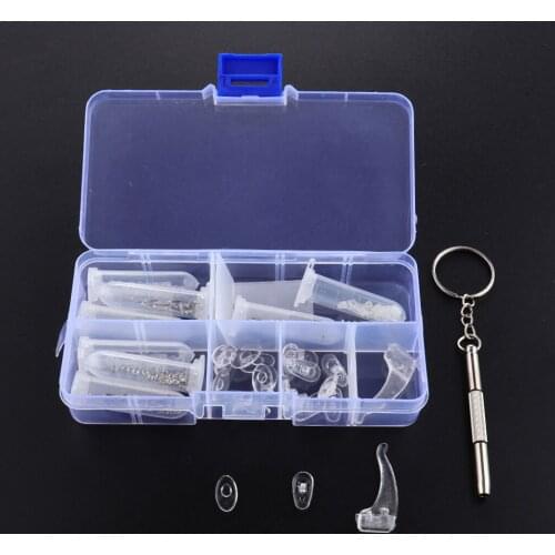 Eyeglass Sunglasses Micro Screwdriver Screws Nuts Nose Pads Plastic Caps Temple Tips Optical Repair Tools Kit