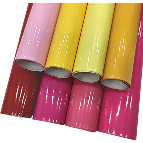 Solid Color Mirror PU Faux Synthetic Leather Fabric Sheet for Making Cover/Bag/Craft/Sewing