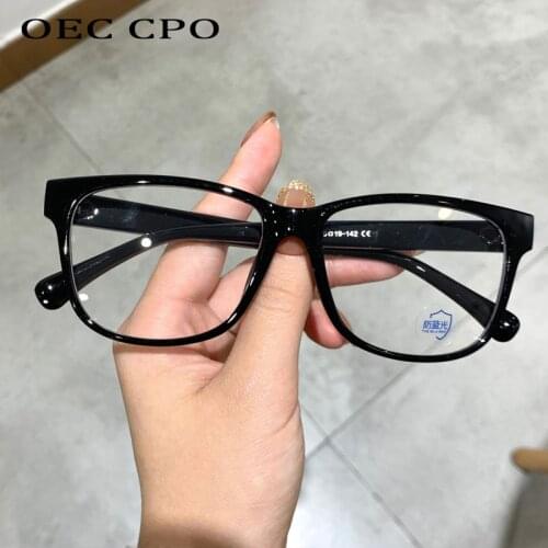 OEC CPO Vintage Black Square Glasses Frame Women Optical Fashion Eyewear Frames Retro Clear Lens Plastic Eyeglasses O889