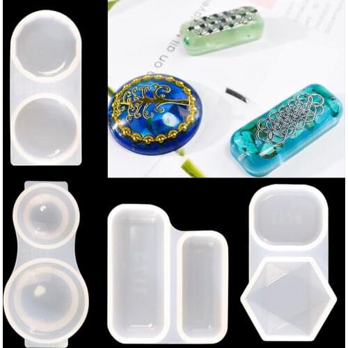 Orgonite Assorted Shapes Resin Molds Orgone Pendant Silicone Mould Molde Resina Epoxy Jewelry Casting For Necklace Geometric