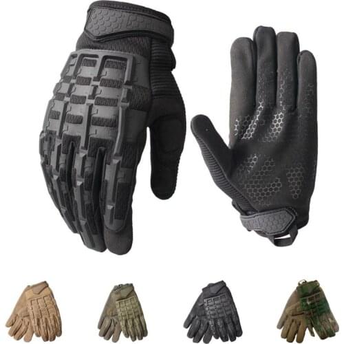 Mens Outdoor Sports Gloves Full Finger Tactical Military Gloves Motorcycle Cycling Racing Camouflage Protection Glove 1 Pair