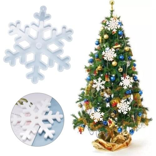 Crystal Epoxy DIY Resin Mold Christmas Snowflake Listed Pendant Silicone Mould MXME
