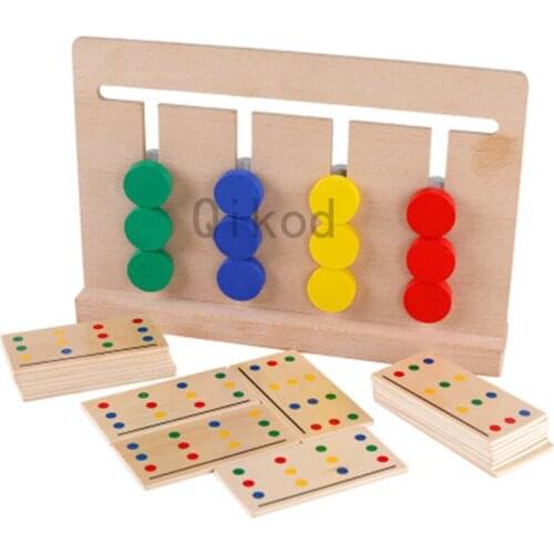 Montessori Educational Wooden toy 3D Puzzle Double Sided Matching Game Logical Reasoning Training Kids Educational Toys Children
