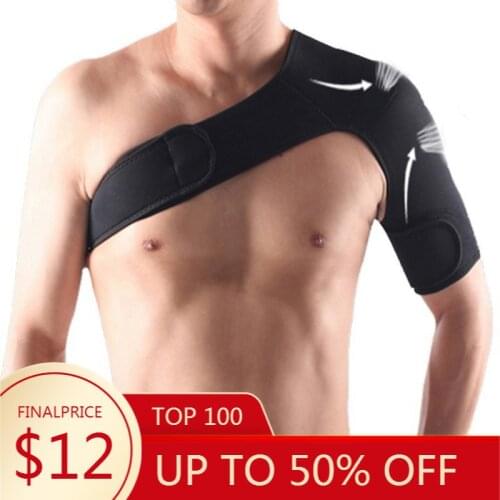 Adjustable Shoulder Protector Sports Single Shoulder Support Belt Warmer Brace Elastic Neoprene Bandage Pad Pain Relief Strap