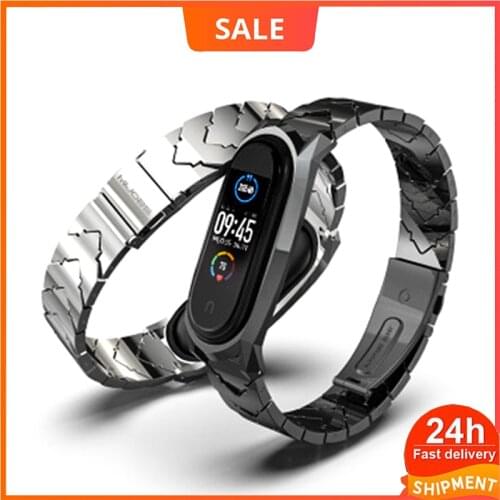 Watches bands for miband 5 4 3 strap Stainless Steel watchband for xiao mi miband 4 5 3 sport Metal Bracelet for mi band 5 4 3