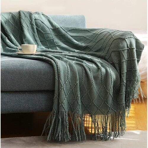 Inya Luxury Knitted Blanket Throw Frignes Warm Soft Weighted Blanket For Bed Fleece Plaid Throws Knitted Throw Blanket