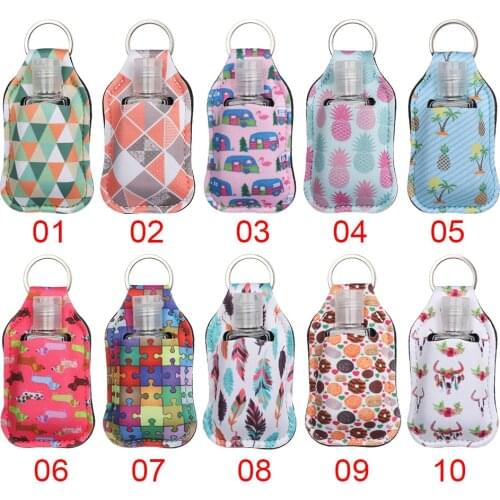 Hand Sanitizer Bottle Keychain Holder 30ml Travel Flip Cap Refillable Bottle Reusable Lid Container Bottles With Keychain