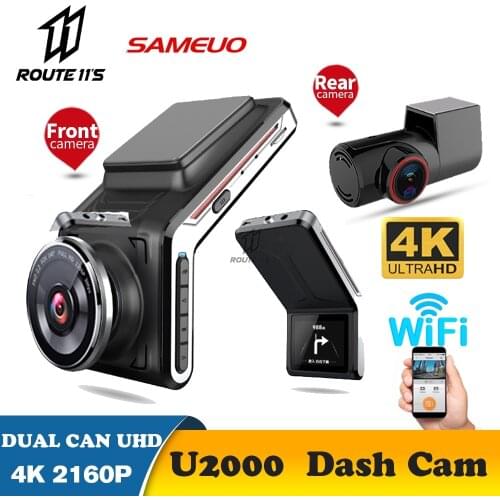 SAMEUO U2000 Car Dvr Wifi Dash Cam 4K Dashcam UHD 2160P Reverse Camera Video Recorder Auto Car Camera 24H Parking Monitoring