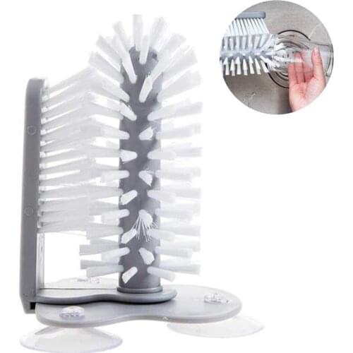 Water Bottle Cleaning Brush Glass Cup Sink Washer Kitchen Accessories Drink Mug Wine Suction Cup Glass Scrubber Cleaner Tools