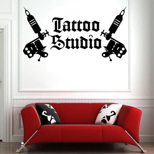 Tattoo Studio DIY Wall Stickers Waterproof Removeable Vinyl Wall Decal Modern Design Window Glass Decor Poster Y113