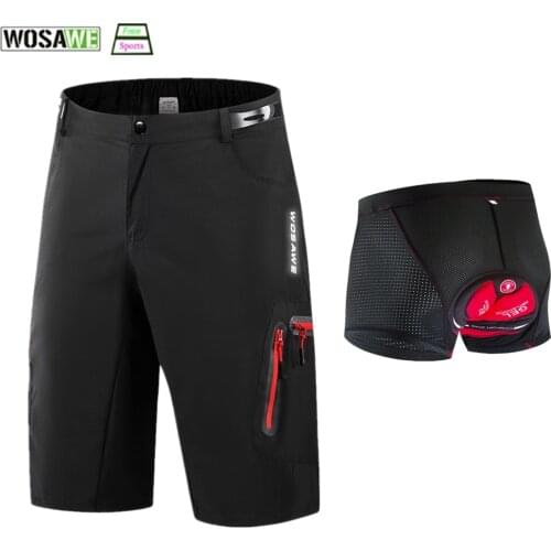 WOSAWE Men Mountain Cycling Shorts Breathable Summer Bicycle Short Racing Shorts MTB DH Downhill Cycling Short Pants
