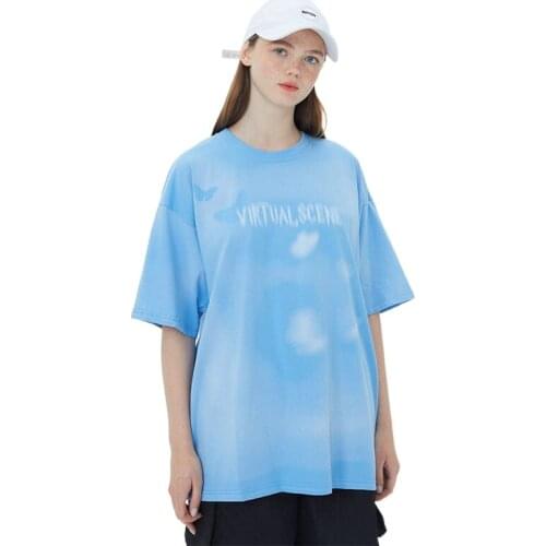 Women Harajuku Print T Shirt Summer 2021 New Couple T-shirts Oversize Sweet Short Sleeve Basic Cotton Tops Tees H1132