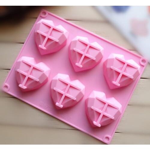 1pcs 6Holes Diamonds Food Grade Silicone Cake Mold/Chocolate Mold/Ice Mold etc. DIY Mould
