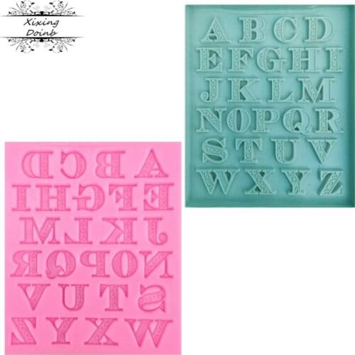 1Pcs Capital letter silica gel fudge mould cake decoration tool candy chocolate fudge mould