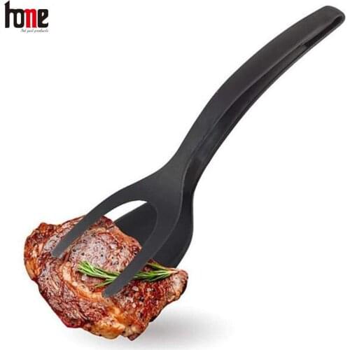 2 In 1 Egg Spatula Pancake Tongs Turners Kitchen Utensils Non-Stick Cooking Accessories BBQ Tools Multifunctional Gadget