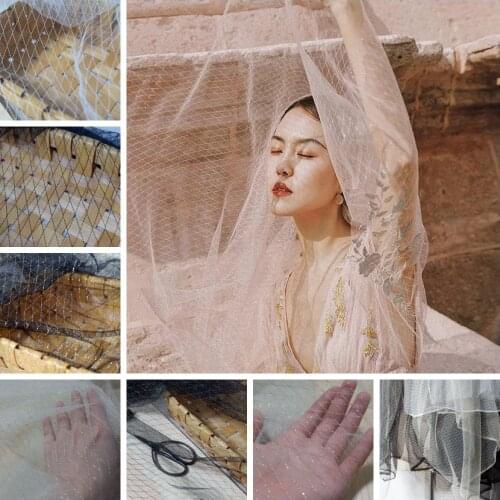 3M/Lot 6 colors mesh fabric diamond mesh lace fabric cloth dress accessories wedding lace decoration