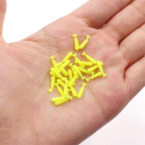 50pc/lot Mini Easy Shiner Fishing Lure Soft Lure shad silicone bait 1cm 7 Colors t tail Worm Carp Fishing Tackle Isca Artificial