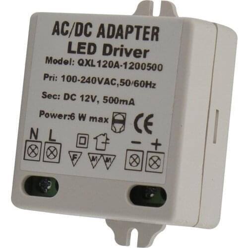 50PCS Constant Voltage AC100V-240V to DC12V 6W 0.5A LED Strip Power Supply 6W LED Driver 12V Lighting Transformers
