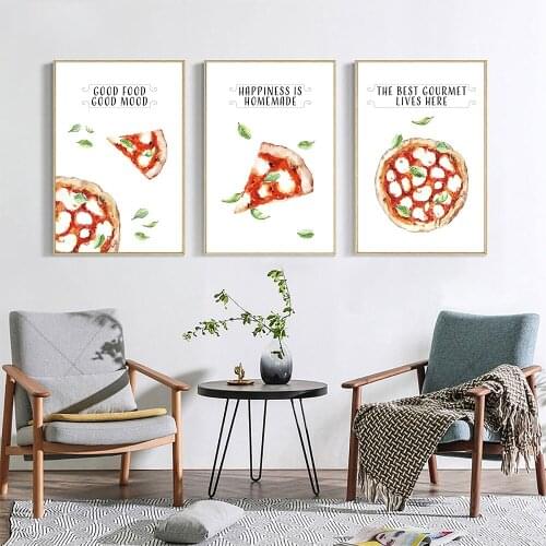 Abstractism Delicacy Italian Pizza Wall Art Canvas Painting Nordic Posters and Prints Wall Pictures for Living Home Decoration