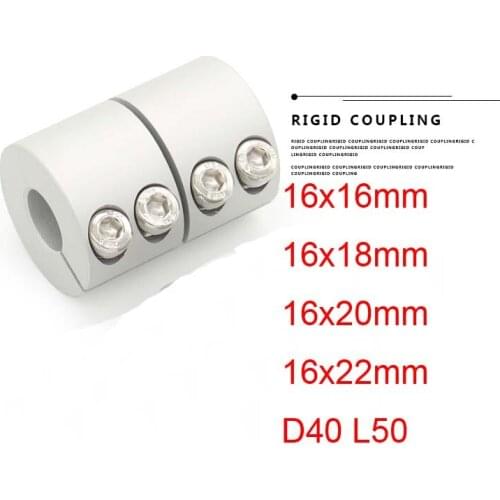 16x16mm16x20mm 18mm D40 L50 aluminum rigid coupling solid coupling servo motor engraving machine large torque butt-muff coupler
