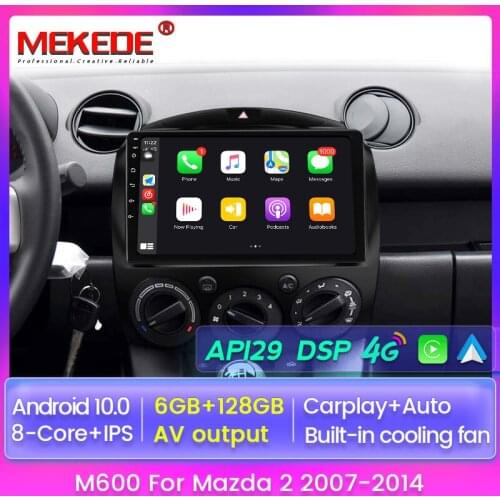 MEKEDE Android 10 Car Radio Multimedia Player Video for MAZDA 2 2007-2014 Car GPS Navigation Carplay 4G+Wifi DVD RDS DSP Stereo