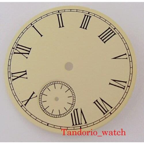 38.9mm For ETA 6498 Seagull 3602 Hand Winding Movement Manual Sterile Watch Dial Beige Yellow Color High Quality Watch Parts
