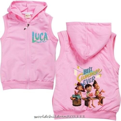 Winter Kids New movie Luca Vest Jacket For Girls Sleeveless Baby Cotton Waistcoat Clothes Boys Hooded Coat Childrens Outerwear