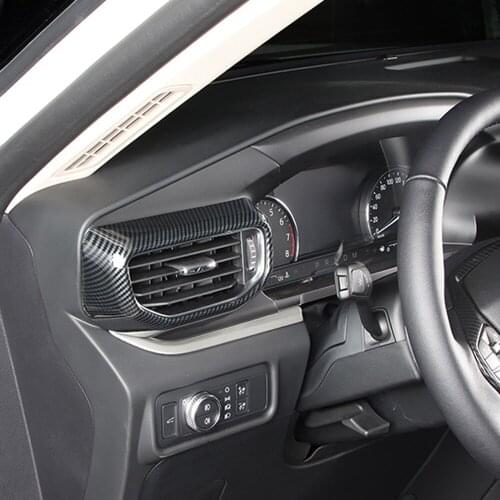 For Ford Explorer 2020 2021 Carbon Fiber ABS Interior Air Vent Outlet air conditioning Cover trim frame Sticker Accessories