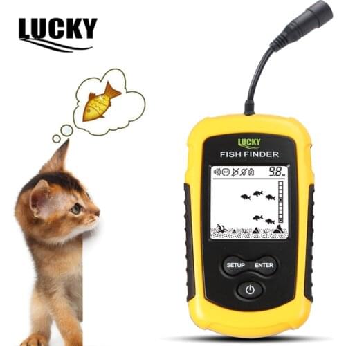 Lucky Fishing Echo Sounder Fish Finder for Ice Fishing Sonar Sensor Portable Original Fishfinder Cable 0.7-100m FF1108-1
