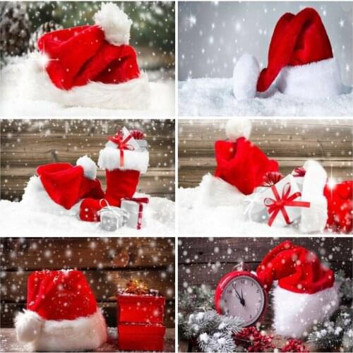 EverShine Diamond Painting Christmas Hat Bead Embroidery Diamond Mosaic Landscape Picture Rhinestones Snow Full Square Drill