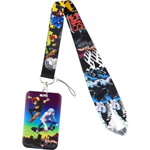 Flyingbee X2157 Anime Skater Boy Lanyard Card Holder Student Hanging Neck Mobile Phone Lanyard Badge Subway Access Card Holder