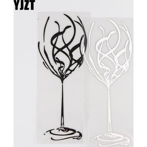 YJZT 6.1×16CM Vortex Abstract Wine Glass Personalized Vinyl Car Sticker Decal Black/Silver 4D-0003