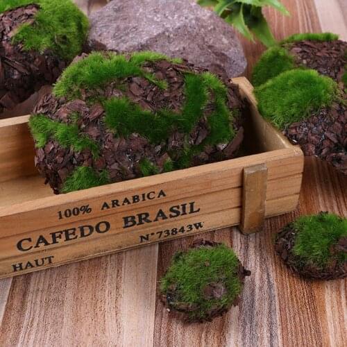 5-10-13cm Artificial Stone Green Fake Moss Plants Plastic Flocking Ball Garden Plant Wall Decor Material Photo Props Accessories