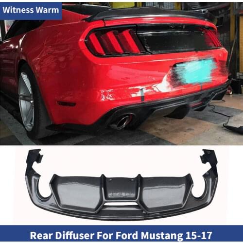 High Quality FRP Carbon Fiber Car Rear Bumper lip Diffuser Spoiler for Ford mustang 2015 2016 2017