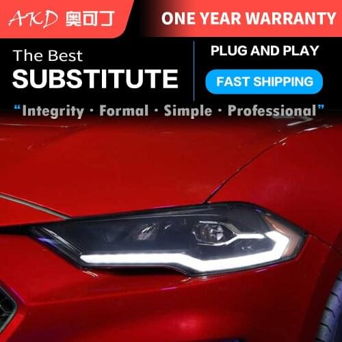 2 PCS Car Lights automotive Parts For Ford Mustang 2018 2019 Head lamps LED Headlight LED Dual Projector FACELIFT